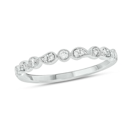 1/5 CT. T.W. Diamond Paisley Stackable Band in 10K White Gold
