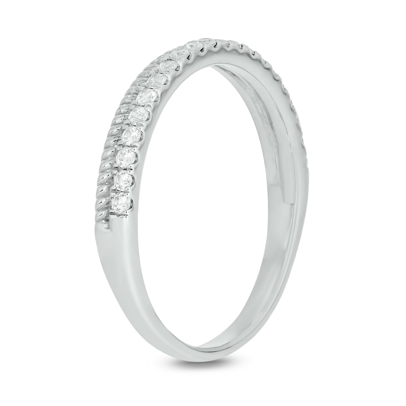Main Image 2 of 1/5 CT. T.W. Diamond Rope Edge Stackable Band in 10K White Gold