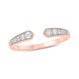 1/5 CT. T.W. Diamond Graduated Open Shank Stackable Band in 10K Rose Gold