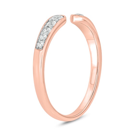 1/5 CT. T.w. Diamond Graduated Open Shank Stackable Band in 10K Rose Gold