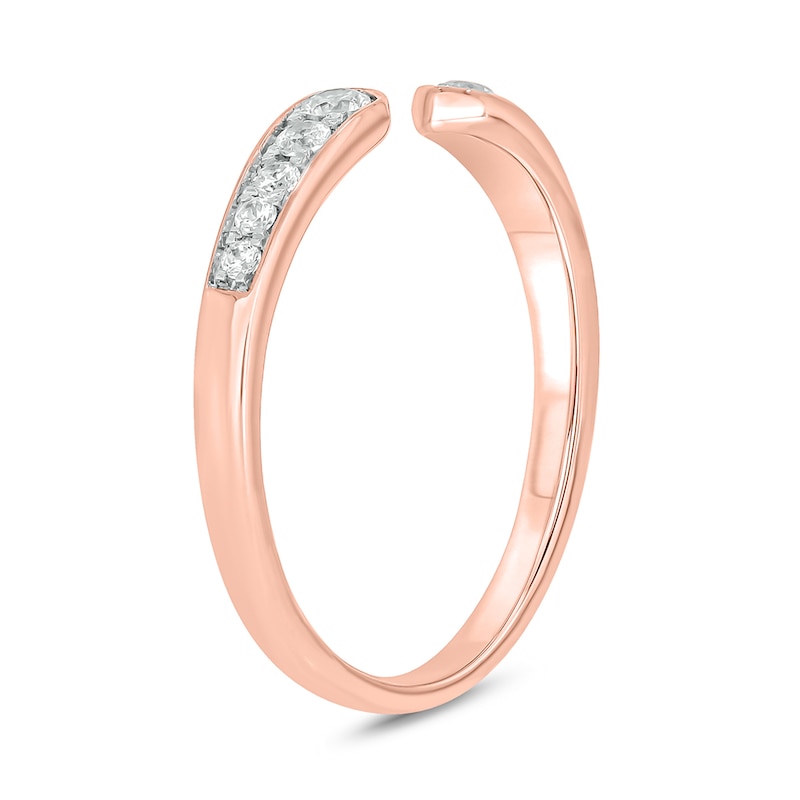 Main Image 2 of 1/5 CT. T.W. Diamond Graduated Open Shank Stackable Band in 10K Rose Gold