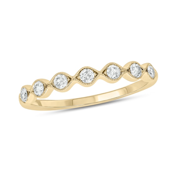 1/4 CT. T.w. Diamond Station Vintage-Style Stackable Band in 10K Gold