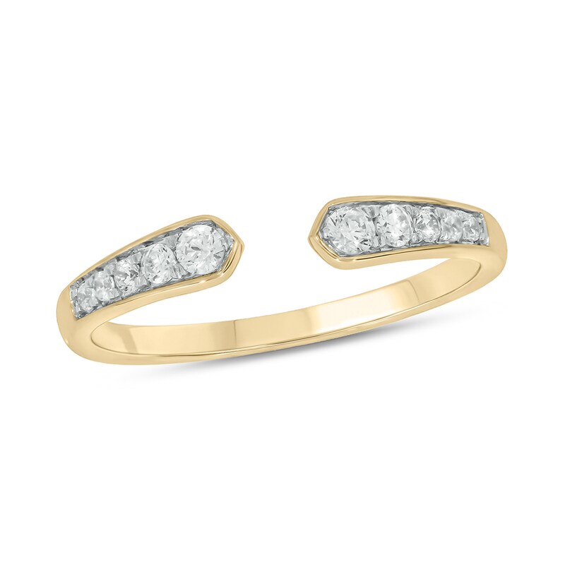 Main Image 1 of 1/5 CT. T.W. Diamond Graduated Open Shank Stackable Band in 10K Gold