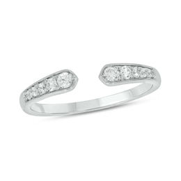 1/5 CT. T.W. Diamond Graduated Open Shank Stackable Band in 10K White Gold