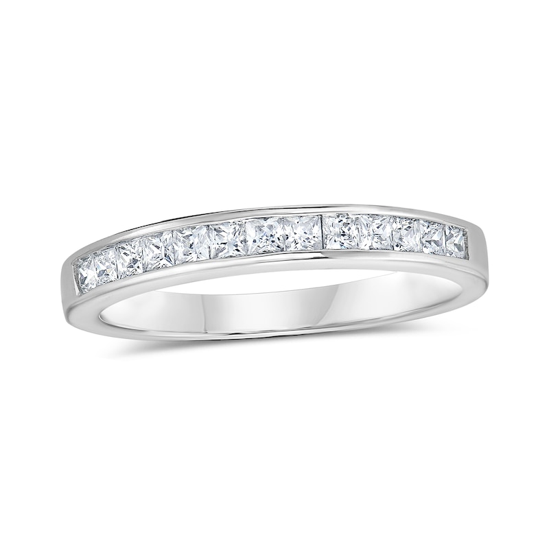 Main Image 1 of 1/2 CT. T.W. Princess-Cut Diamond Wedding Band in Platinum (I/SI2)