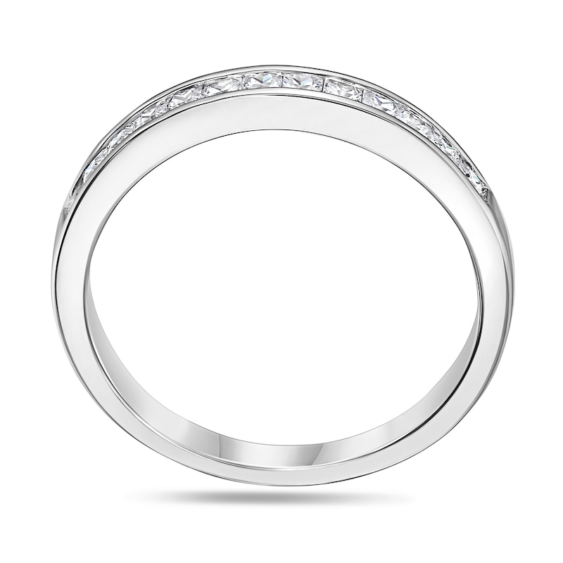 Main Image 3 of 1/2 CT. T.W. Princess-Cut Diamond Wedding Band in Platinum (I/SI2)