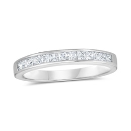 1/2 CT. T.W. Princess-Cut Diamond Wedding Band in 14K White Gold (I/SI2)