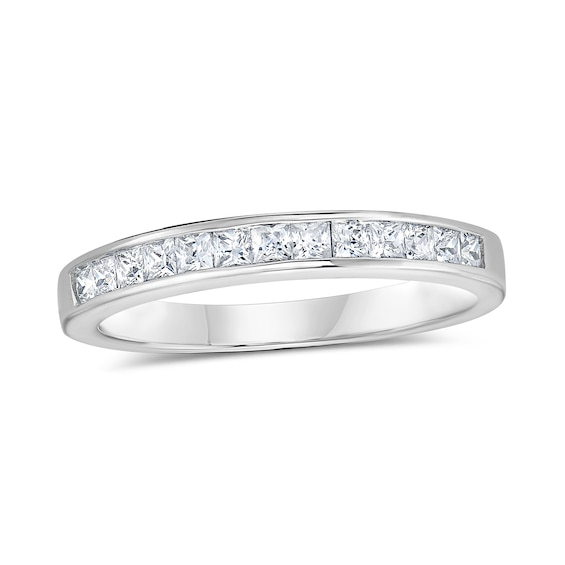 1/2 CT. T.w. Princess-Cut Diamond Wedding Band in 14K White Gold (I/Si2)