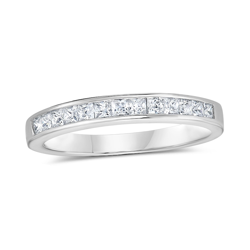 Main Image 1 of 1/2 CT. T.W. Princess-Cut Diamond Wedding Band in 14K White Gold (I/SI2)