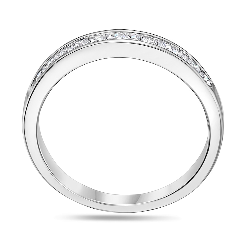 Main Image 3 of 1/2 CT. T.W. Princess-Cut Diamond Wedding Band in 14K White Gold (I/SI2)
