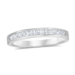 1/2 CT. T.W. Princess-Cut Diamond Wedding Band in 14K White Gold (H/VS2)