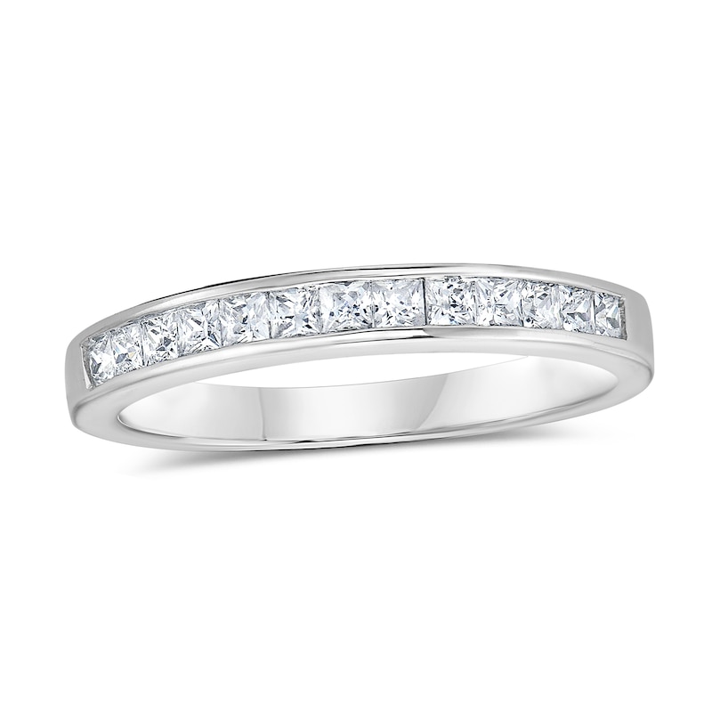 Main Image 1 of 1/2 CT. T.W. Princess-Cut Diamond Wedding Band in 14K White Gold (H/VS2)