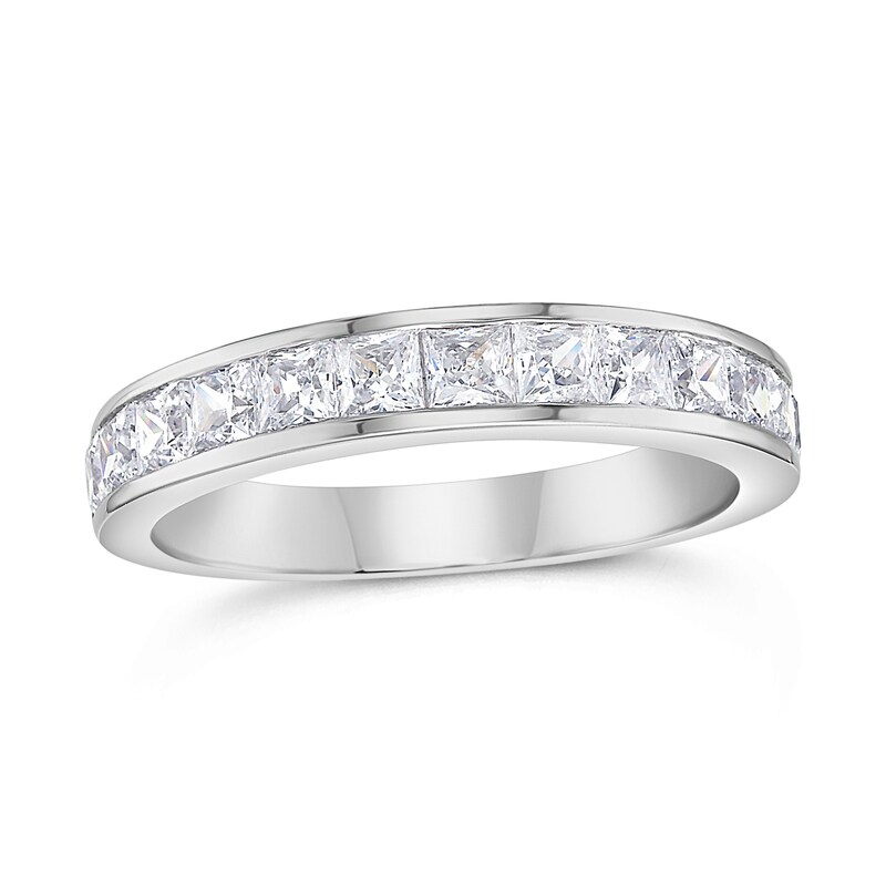 Main Image 1 of 1 CT. T.W. Princess-Cut Diamond Wedding Band in 14K White Gold (H/VS2)