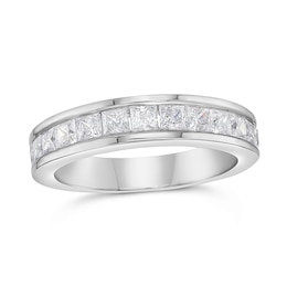 1-1/2 CT. T.W. Princess-Cut Diamond Wedding Band in 14K White Gold (I/SI2)