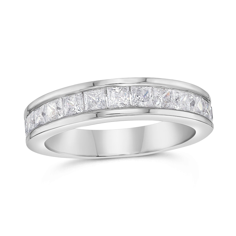 Main Image 1 of 1-1/2 CT. T.W. Princess-Cut Diamond Wedding Band in 14K White Gold (I/SI2)