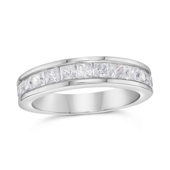 1-1/2 CT. T.w. Princess-Cut Diamond Wedding Band in 14K White Gold (H/Vs2)