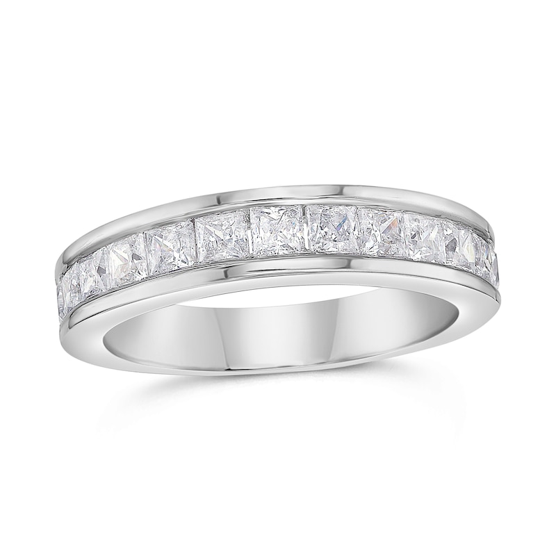 Main Image 1 of 1-1/2 CT. T.W. Princess-Cut Diamond Wedding Band in 14K White Gold (H/VS2)