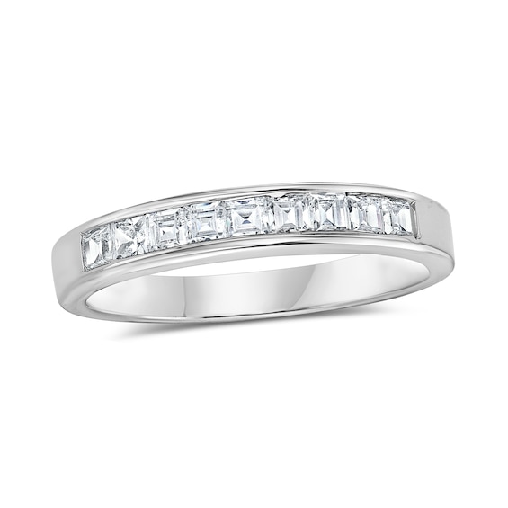 1/2 CT. T.w. Princess-Cut Diamond Nine Stone Wedding Band in 14K White Gold (I/Si2)
