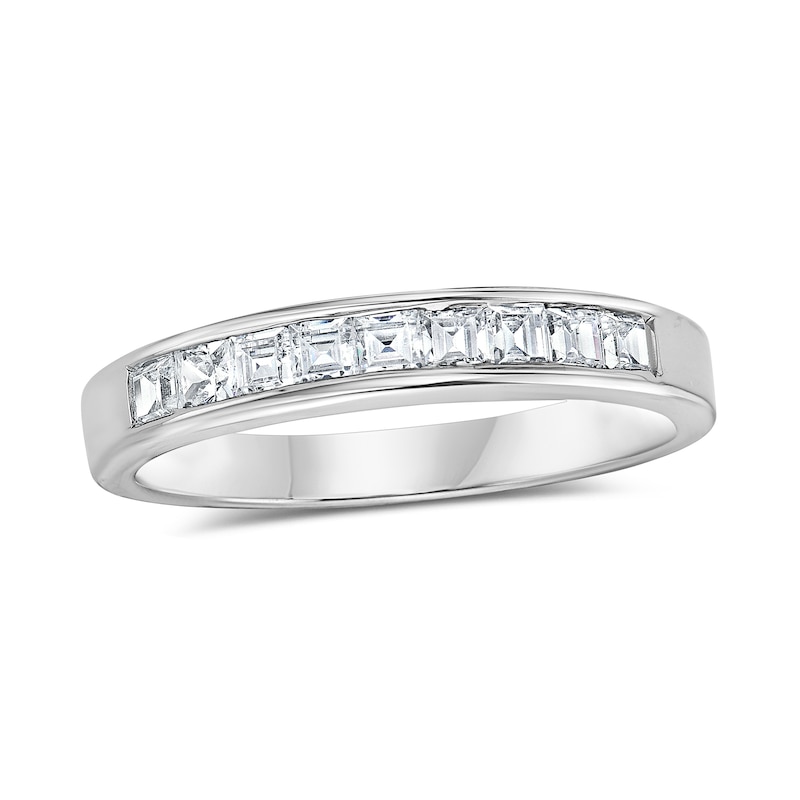 Main Image 1 of 1/2 CT. T.W. Princess-Cut Diamond Nine Stone Wedding Band in 14K White Gold (I/SI2)