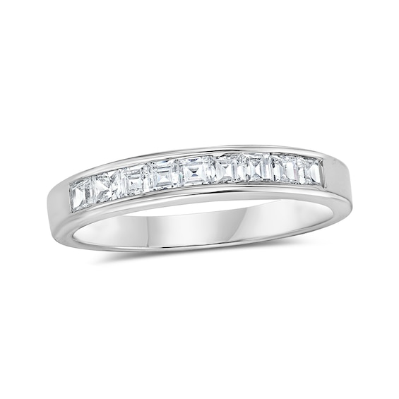 1/ CT. T.w. Princess-Cut Diamond Nine Stone Wedding Band in Platinum (I/Si2