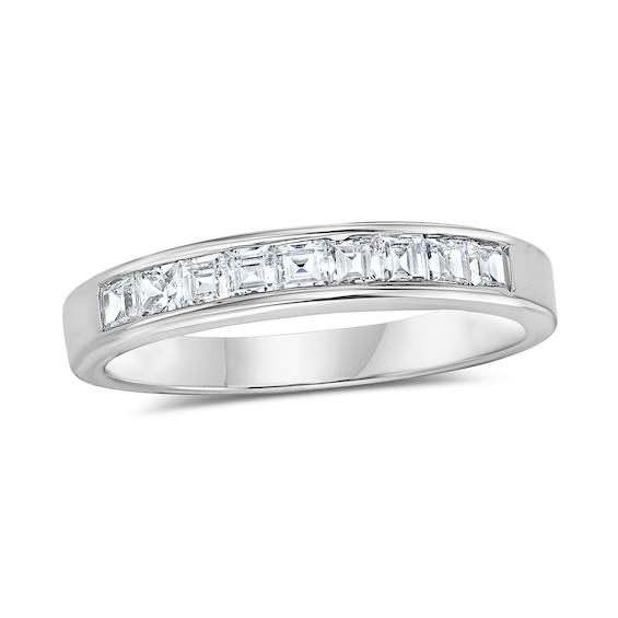 1/2 CT. T.w. Princess-Cut Diamond Nine Stone Wedding Band in 14K White Gold (H/Vs2)