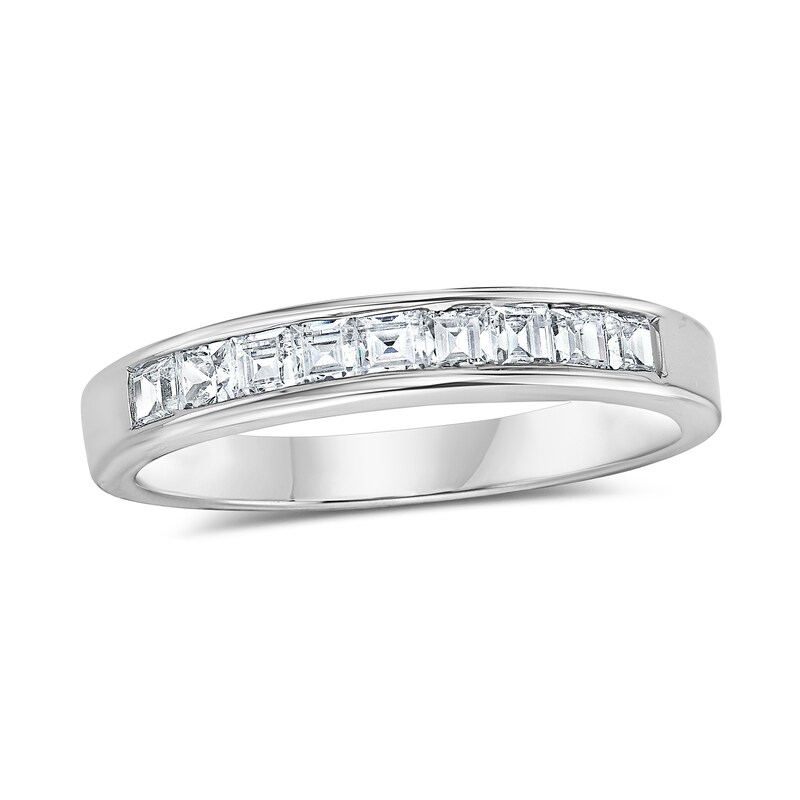 Main Image 1 of 1/2 CT. T.W. Princess-Cut Diamond Nine Stone Wedding Band in 14K White Gold (H/VS2)