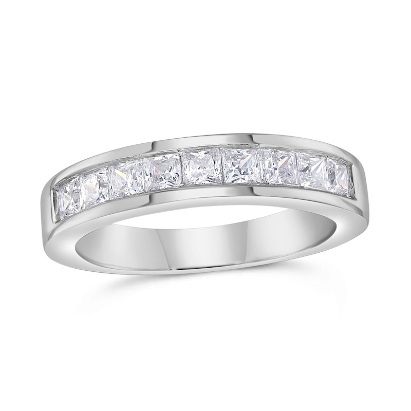 Main Image 1 of 1 CT. T.W. Princess-Cut Diamond Nine Stone Wedding Band in 14K White Gold (I/SI2)