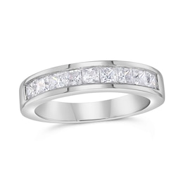 1 CT. T.W. Princess-Cut Diamond Nine Stone Wedding Band in Platinum (I/SI2)