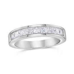 1 CT. T.W. Princess-Cut Diamond Nine Stone Wedding Band in 14K White Gold (H/VS2)