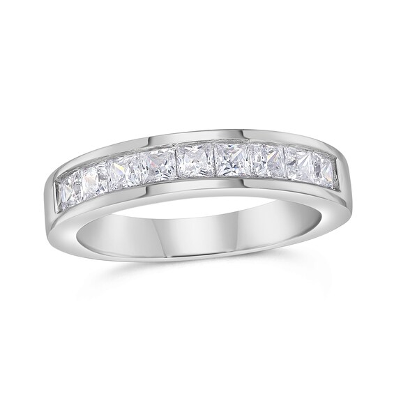 1 CT. T.w. Princess-Cut Diamond Nine Stone Wedding Band in 14K White Gold (H/Vs2)
