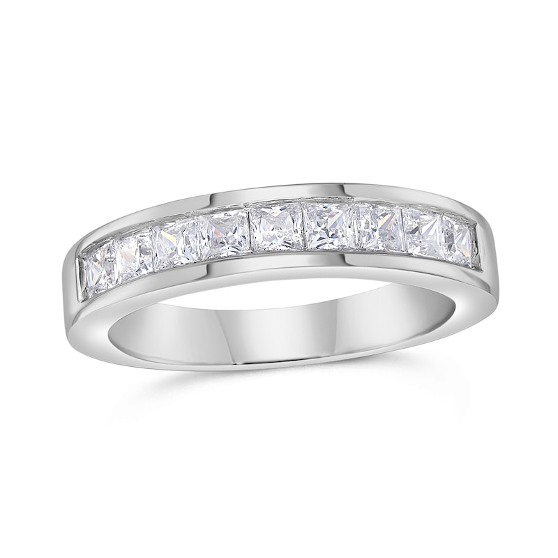 Main Image 1 of 1 CT. T.W. Princess-Cut Diamond Nine Stone Wedding Band in 14K White Gold (H/VS2)