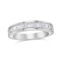 1 CT. T.W. Princess-Cut Diamond Nine Stone Wedding Band in Platinum (H/VS2)