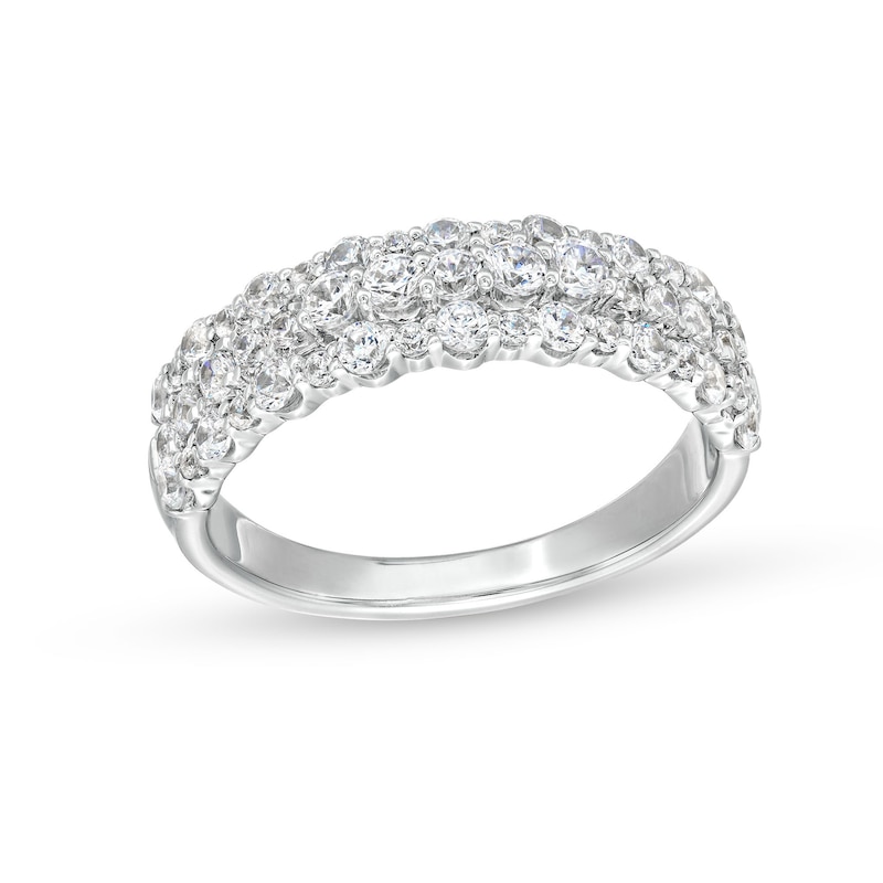Main Image 1 of 3/4 CT. T.W. Diamond Triple Row Band in 10K White Gold