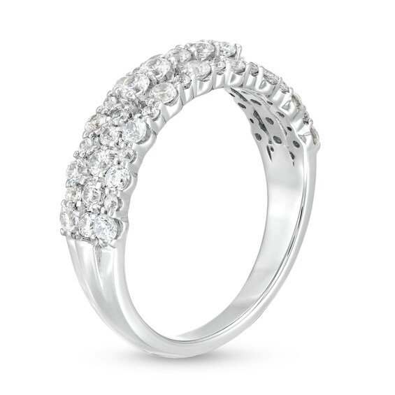 3/4 CT. T.w. Diamond Triple Row Band in 10K White Gold