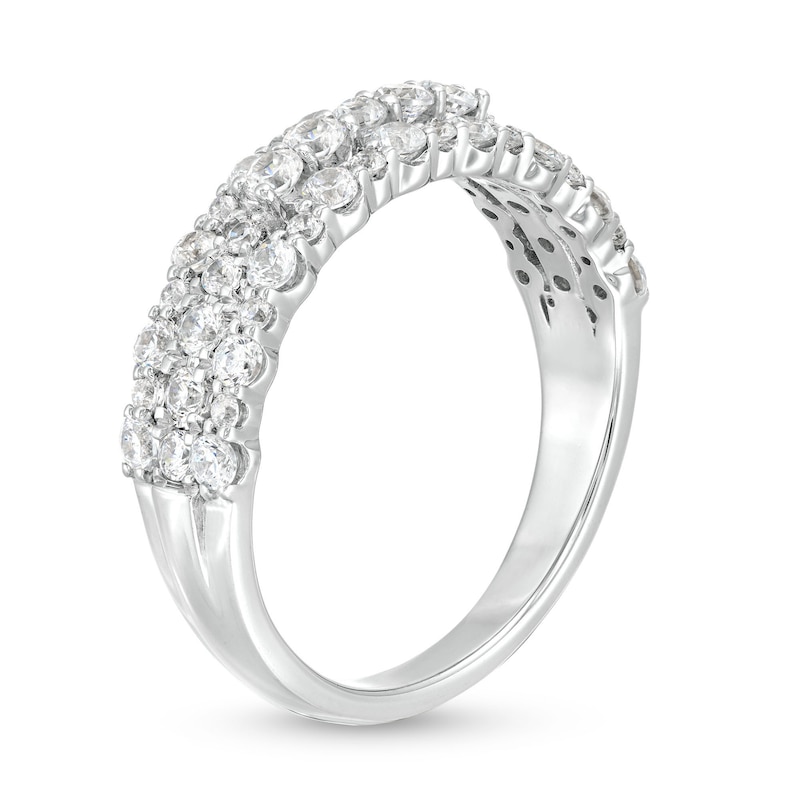 Main Image 3 of 3/4 CT. T.W. Diamond Triple Row Band in 10K White Gold
