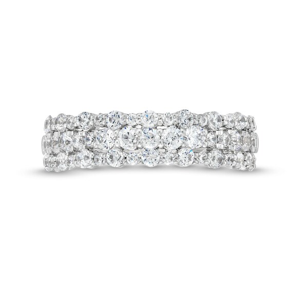 3/4 CT. T.w. Diamond Triple Row Band in 10K White Gold