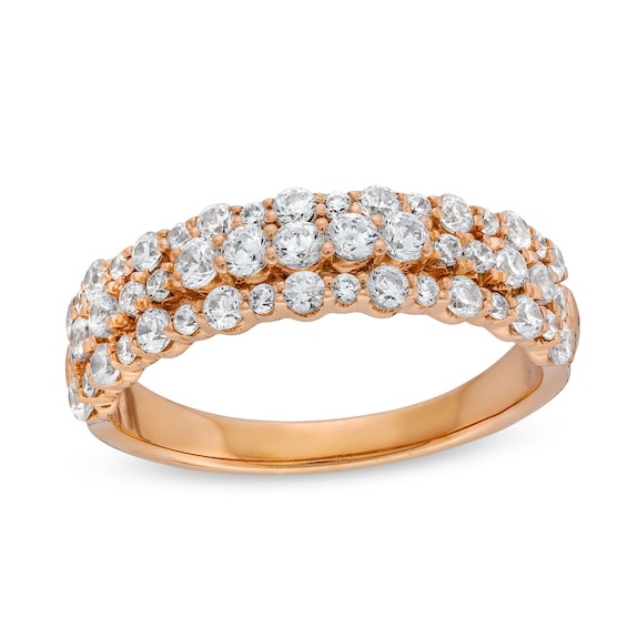 3/4 CT. T.w. Diamond Triple Row Band in 10K Rose Gold