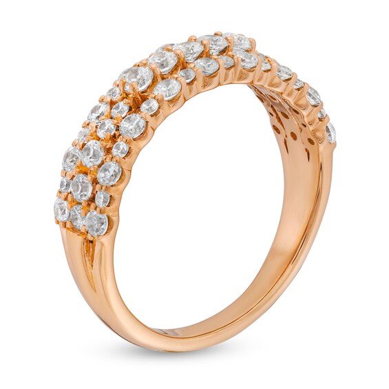 3/4 CT. T.w. Diamond Triple Row Band in 10K Rose Gold