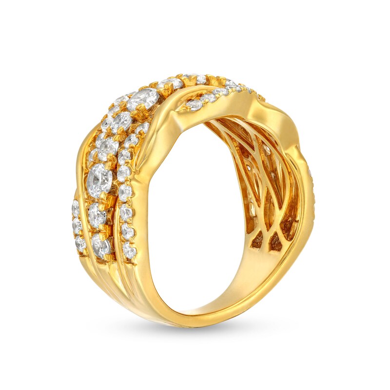 Main Image 3 of 1-1/2 CT. T.W. Diamond Layered Braid Band in 10K Gold