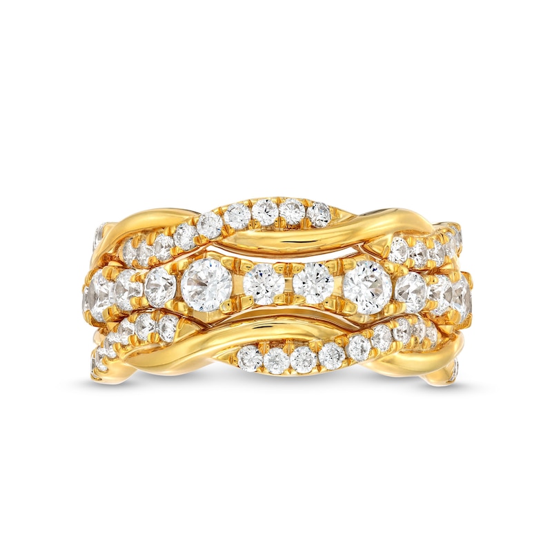 Main Image 4 of 1-1/2 CT. T.W. Diamond Layered Braid Band in 10K Gold