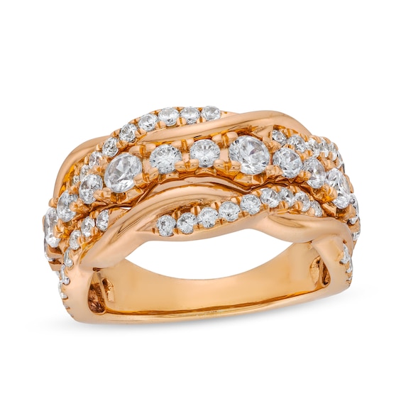 1-1/2 CT. T.w. Diamond Layered Braid Band in 10K Rose Gold