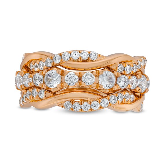 1-1/2 CT. T.w. Diamond Layered Braid Band in 10K Rose Gold