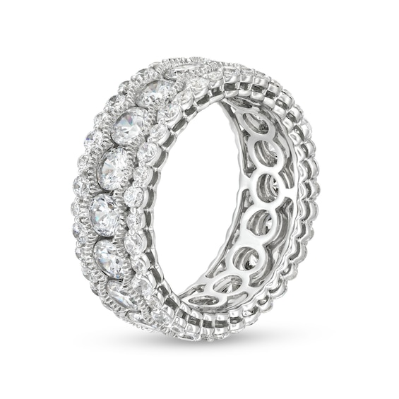 CT. T.w. Diamond Scallop Frame Bubble Edge Band in 10K Gold