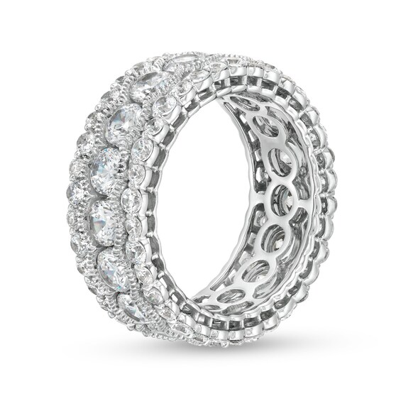 5 CT. T.w. Diamond Scallop Frame Bubble Edge Band in 10K White Gold