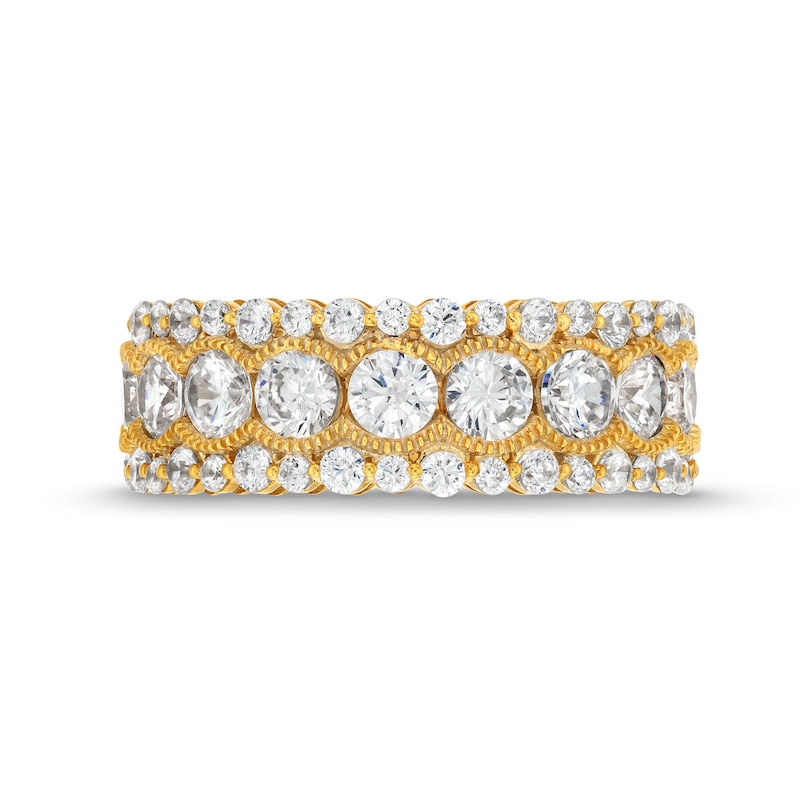 Main Image 4 of 4 CT. T.W. Diamond Scallop Frame Bubble Edge Band in 10K Gold