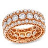 Thumbnail Image 1 of 4 CT. T.W. Diamond Scallop Frame Bubble Edge Band in 10K Rose Gold