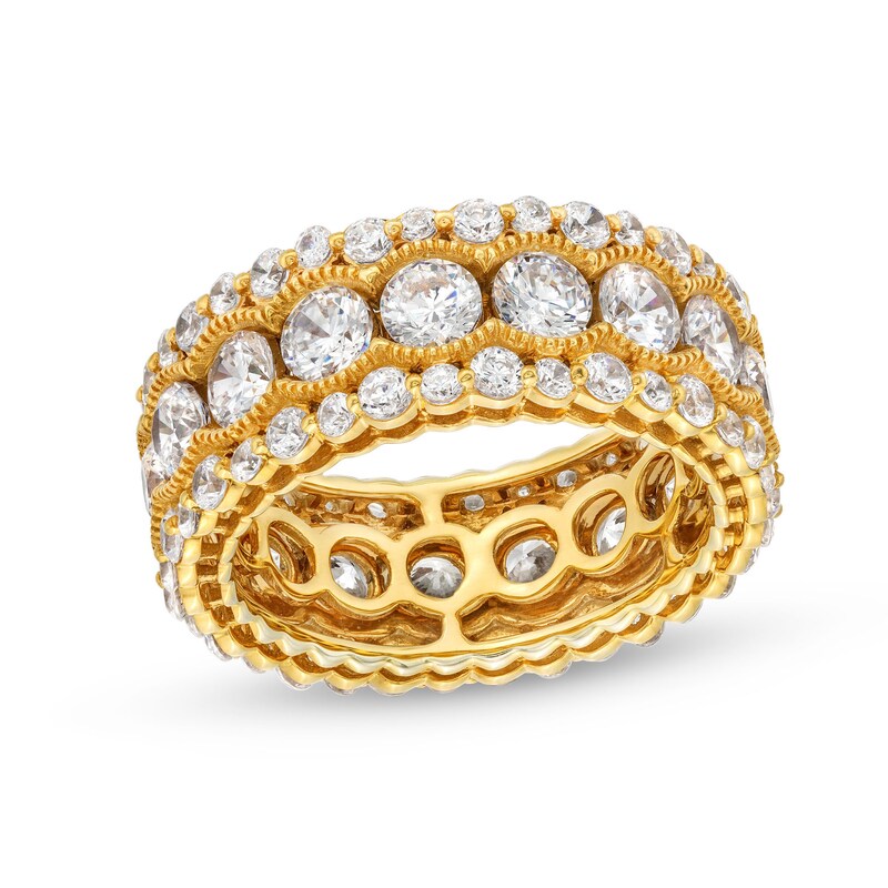Main Image 1 of 5 CT. T.W. Diamond Scallop Frame Bubble Edge Band in 10K Gold