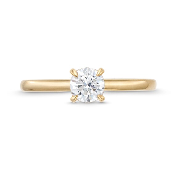Certified Center Diamond Solitaire 1/2 CT. T.w. Hidden Halo Engagement Ring in 14K Gold (I/I1)