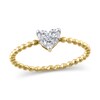 Thumbnail Image 1 of 1/4 CT. T.W. Heart Multi-Diamond Bead Shank Ring in 10K Gold