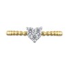 Thumbnail Image 3 of 1/4 CT. T.W. Heart Multi-Diamond Bead Shank Ring in 10K Gold